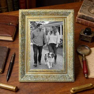 Cadre photo mural doré antique 1PC 5 "x 7" avec forme rectangulaire classique