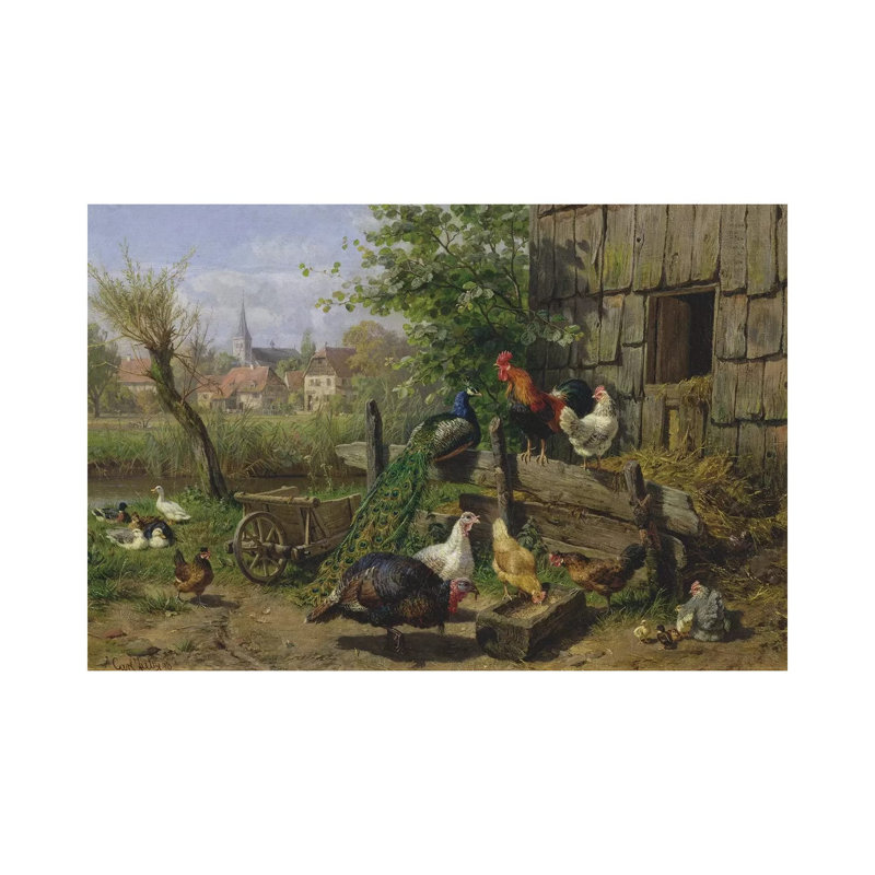 The Farmyard, 1898 by Carl Jutz - Wrapped Canvas Gallery-Wrapped Canvas Giclée, 20.32 cm H x 30.48 cm W