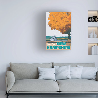 Art mural sur toile tendue - David Owens Illustration, «New Hampshire Travel Poster», art mural pour décor de salon, de chambre à coucher ou de bureau - 16 x 24