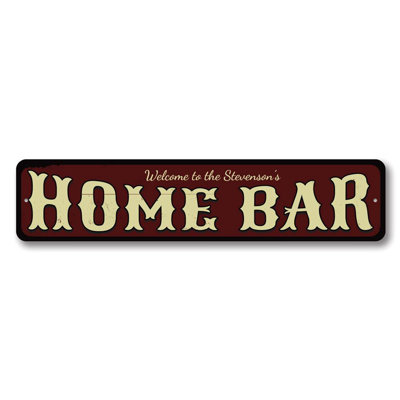 Western Home Bar Custom Aluminum Sign
