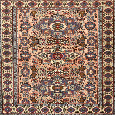Tapis traditionnel mehroon/noir/crème Denese