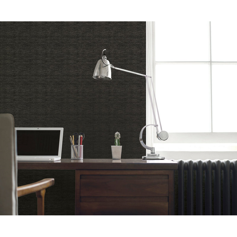 Lustre Smooth Sheen Weave Wallpaper Roll, Green