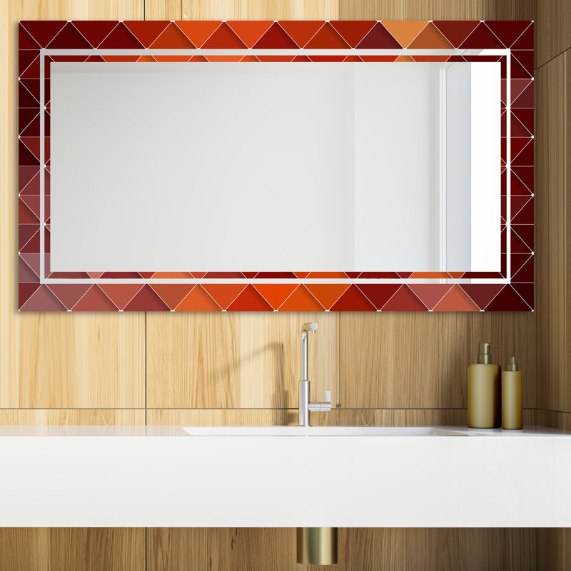 Glam Modern & Contemporary Vanity Mirror, 29.5" H x 39.4" W, Triangular Colorfields 2