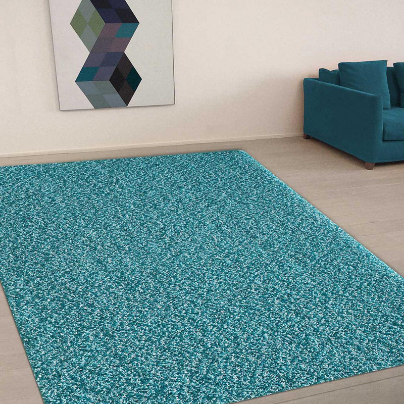 Abhilasha Solid Colour Shag Area Rug, Rectangle 160 x 230cm