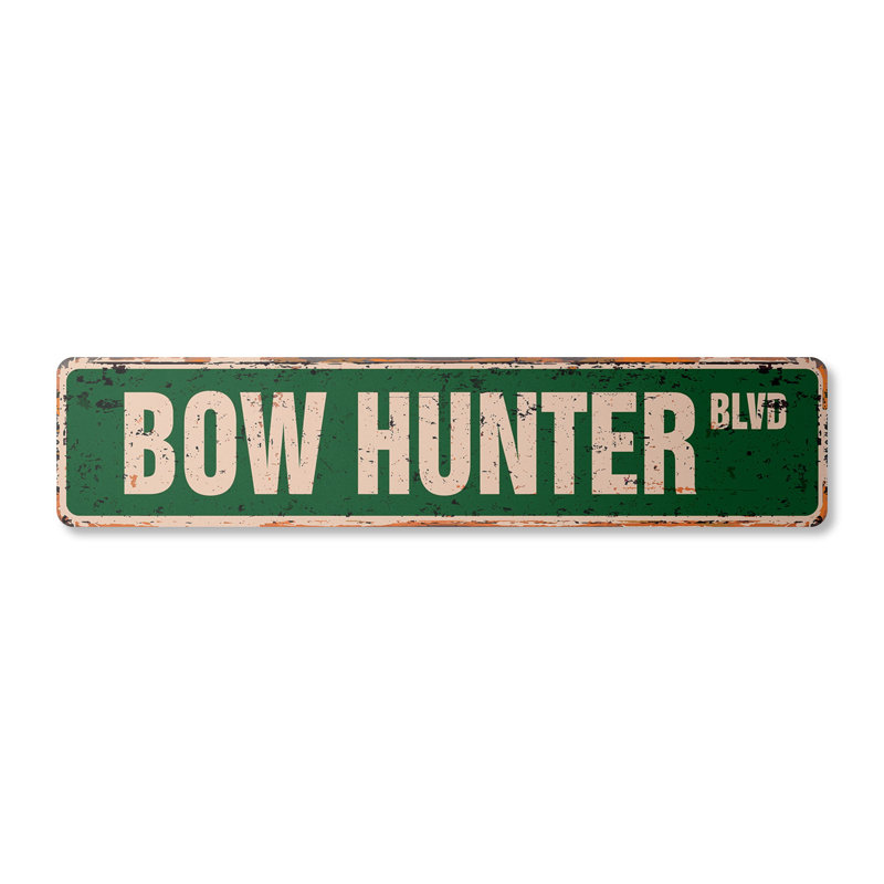 Plaque de rue Bow Hunter en plastique robuste 4 po x 18 po, H 4 po x l 18 po x P 0,1 po, Vert/brun