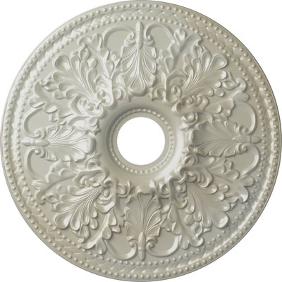 Endurathane Ashley Ceiling Medallion, 23 7/8"OD x 4"ID x 2 1/8"P (Fits Canopies up to 4 3/4"), Hand-Painted Flash Blue Finish