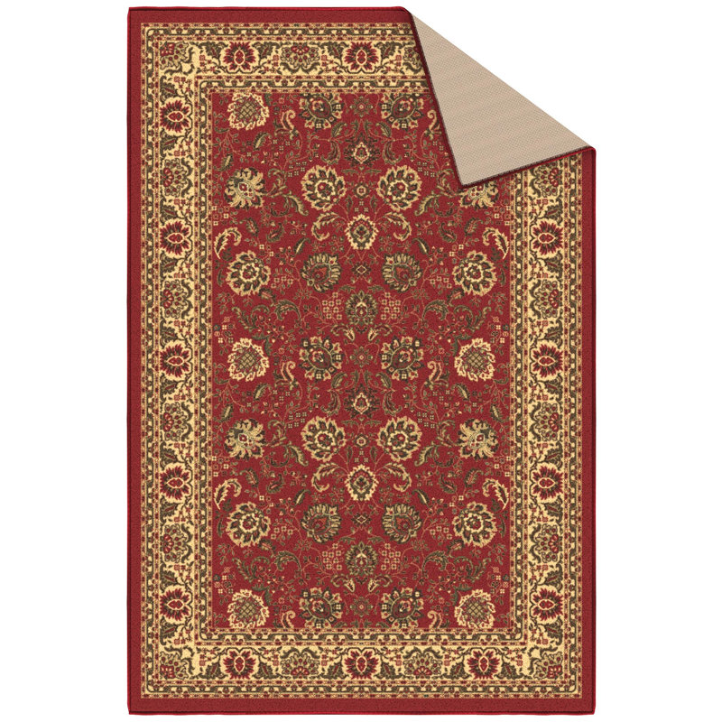 Homeline Non-Slip Rubberback Oriental Indoor Runner Rug, Dark Red, Rectangle 2'7" x 5'