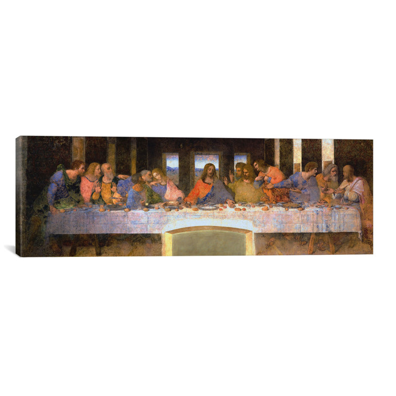 La Cène par Leonardo Da Vinci, reproduction d'art sur toile, H 20 po x l 60 po x p 1,5 po, Toile tendue