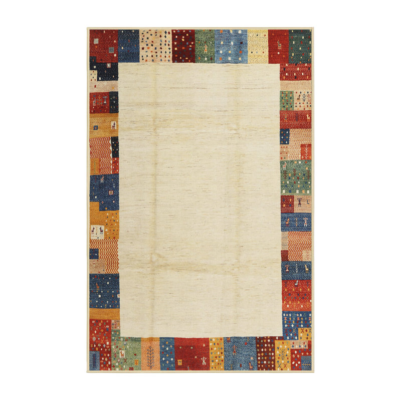 Tapis brun/vert/gris zone contemporaine, Rectangle 2 pi x 4 pi