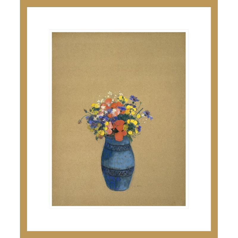 «Vase of Flowers» par Odilon Redon, impression giclée sur cadre, H 21,33 po x l 17,75 po