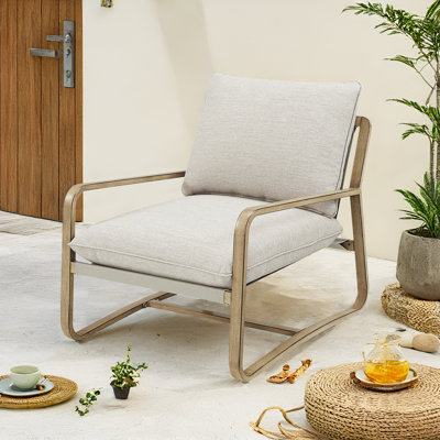 Fauteuil club d'extérieur en aluminium 