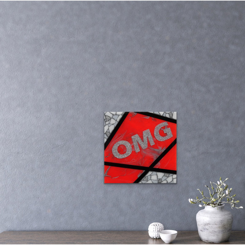 OMG-Red Painting by Eddie Bruckner