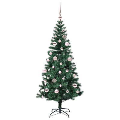 vidaXL Artificial Pre-lit Christmas Tree Green PVC and Metal