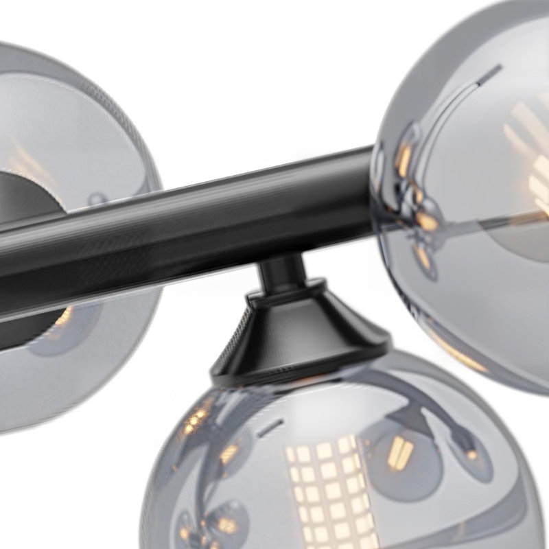 16-Light Dimmable Bubble Glass Globe Chandelier,  Linear Sputnik Island Chandelier