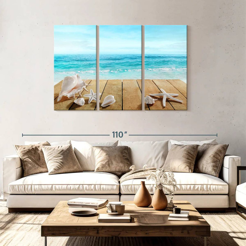 Coquillages Aletra sur la promenade, H 48 po x l 74 po