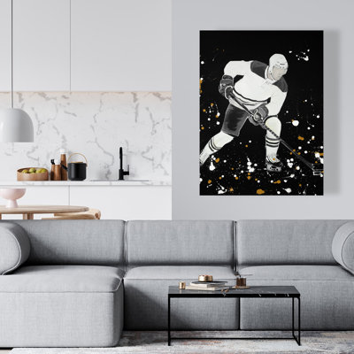 Joueur de hockey en action - «Man Cave Sports», décoration sur toile