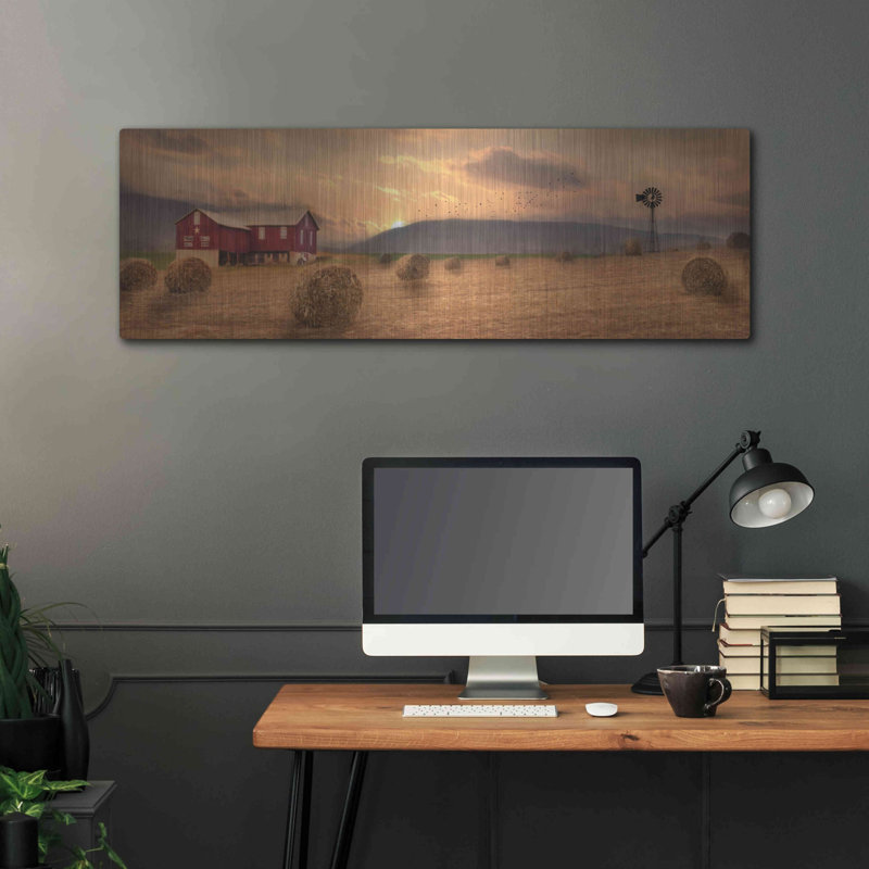 «Workin 'the Farm» par Lori Deiter, art mural en métal, H 16 po x l 48 po