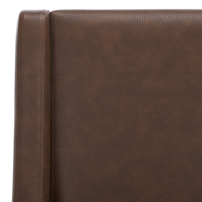 Morris Upholstered Club Chair, Brown Faux Leather