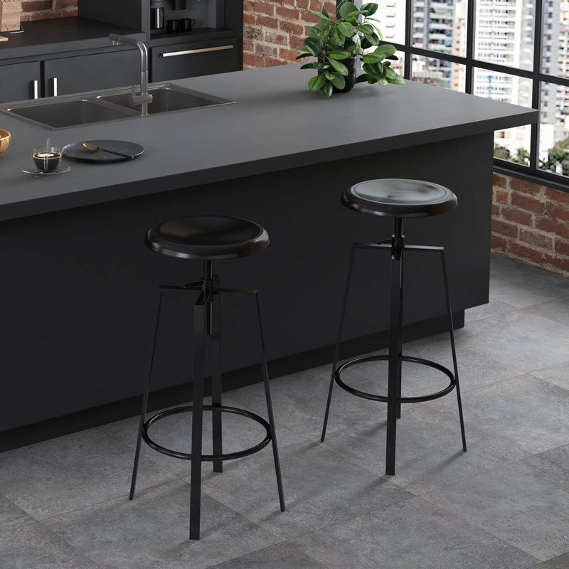 Ensemble de 2 tabourets de bar Juddson, Noir