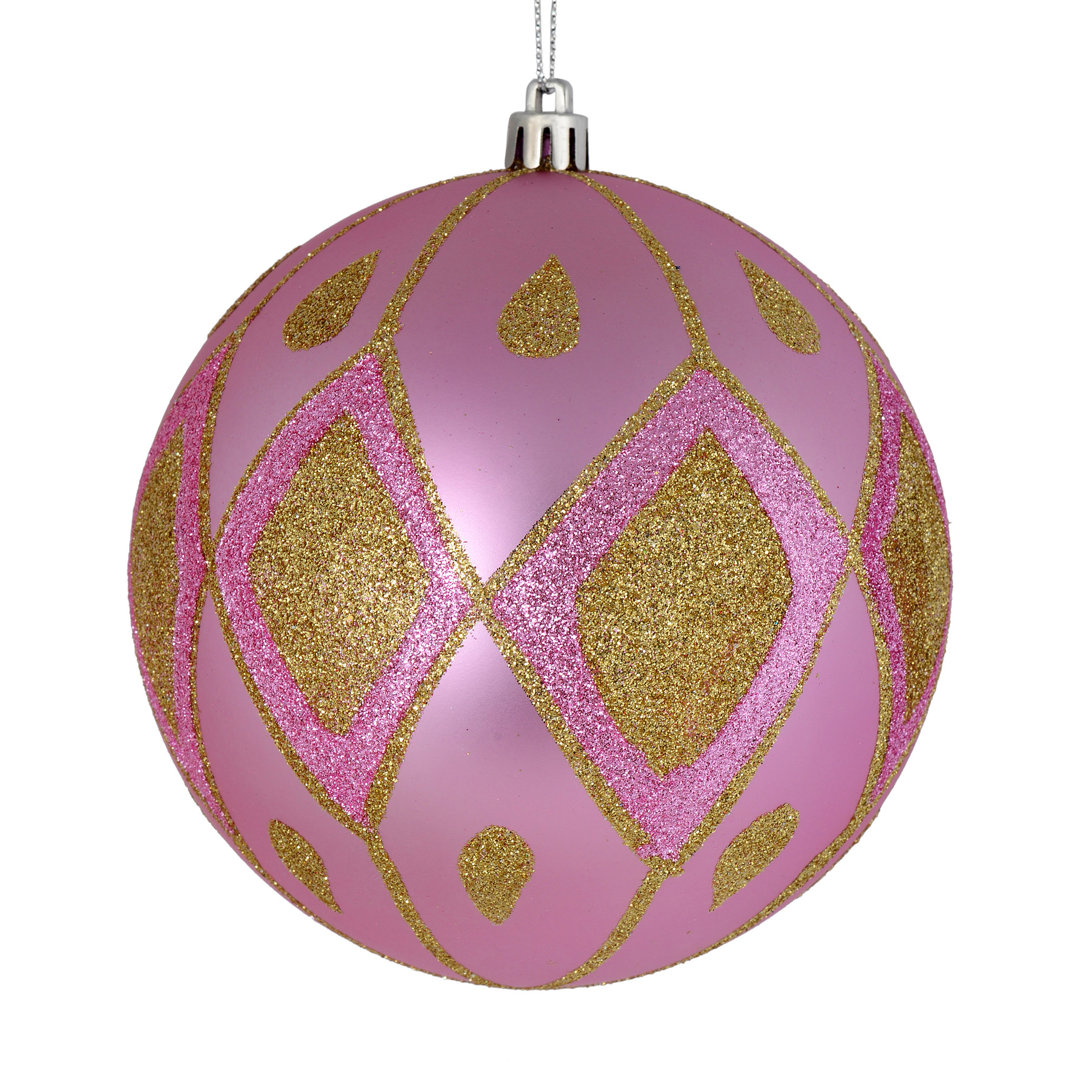 Matte Glitter Diamond Ball Ornament (Set of 3) The Holiday Aisle® 