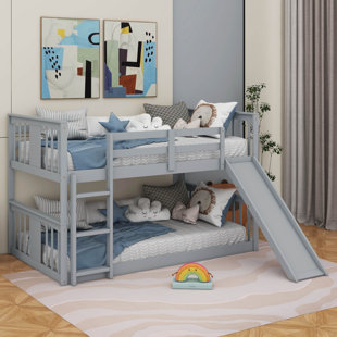 Twin Over Twin Bunk Bed With Slide And Ladder