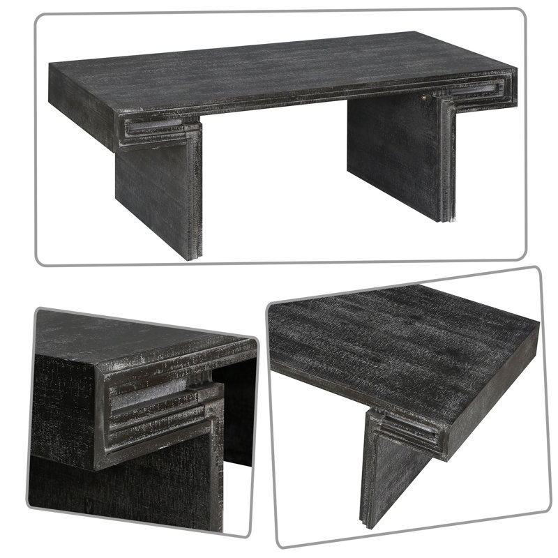 Table basse moderne avec table basse et base géométrique
