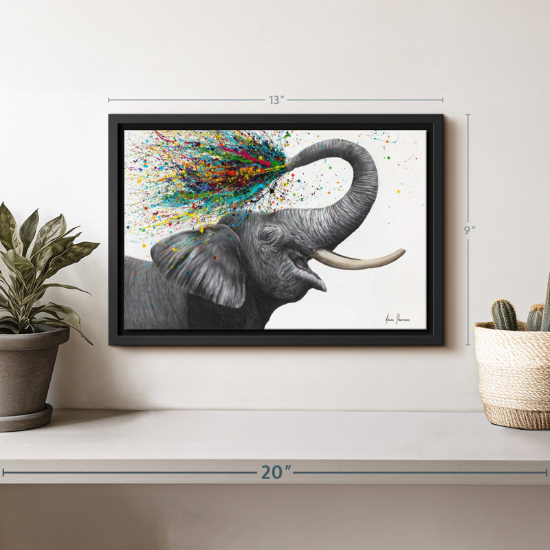 " Elephant Elation Canvas Print " Print, 9" H x 13" W