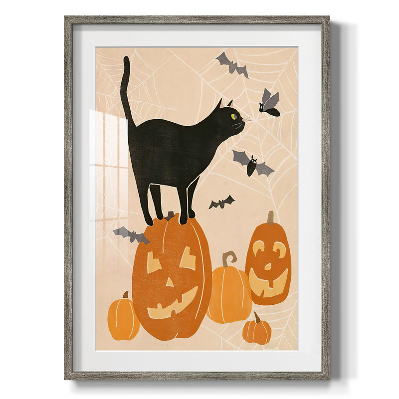 «Pumpkin Patch Cats I», impression encadrée, Vieilli, H 25,5 po x l 17,5 po