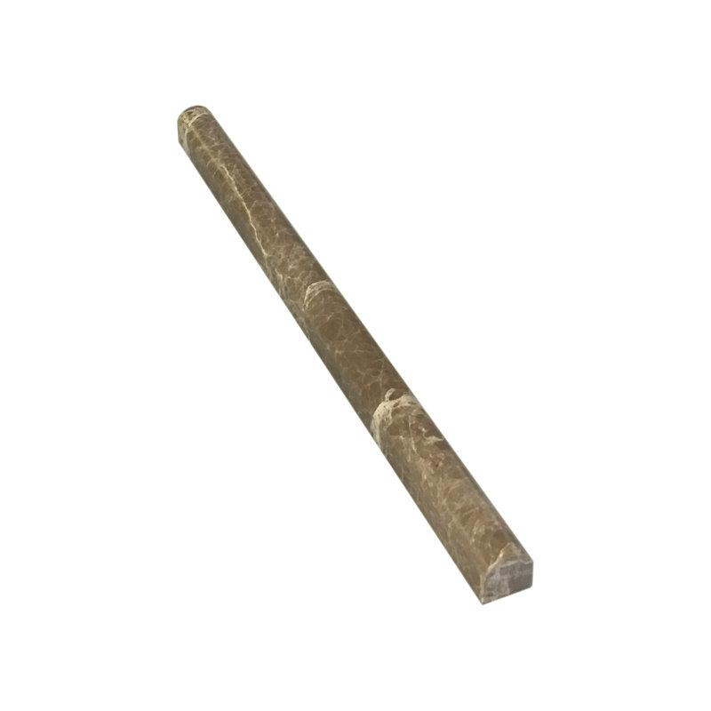 Dark Emperador 0.75" x 12" Polished Marble Pencil Liner Tile Trim in Brown