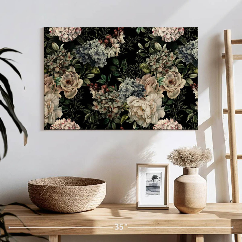 Harnek floral foncé, H 16 po x l 24 po