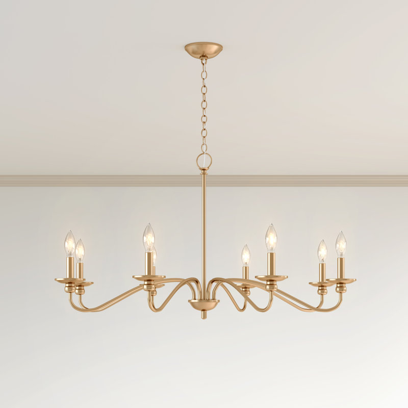 Lustre en acier à intensité variable Delvona, Or moderne, 8