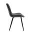 Chaises de salle à manger de conception moderne 2 pièces, similicuir gris, pieds en métal, cuir avec supports pour les jambes