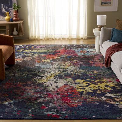 Tapis brun / bleu sarcelle Hertzler