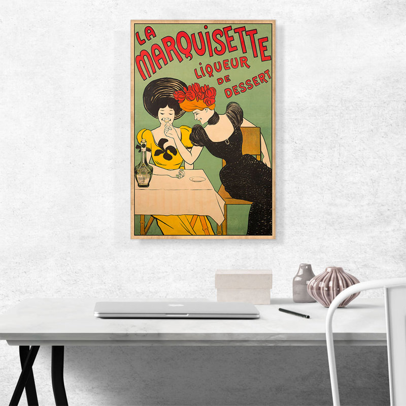 «La Marquisette Liqueur De Dessert» par Leonetto Cappiello - reproduction d'art sur toile tendue, H 26 po x l 18 po x 1,5 po