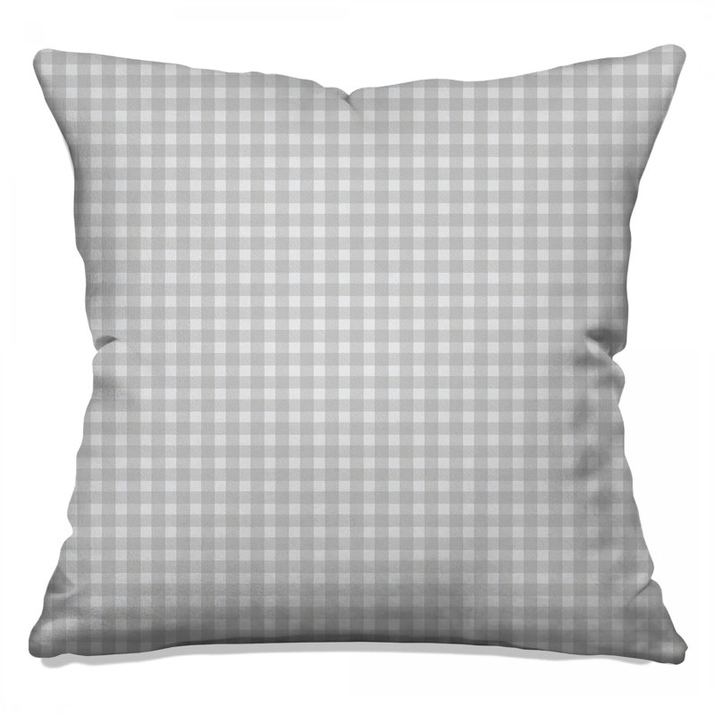 Gray Gingham Checkered Double Sided Throw Pillows, 20 x 20 inches