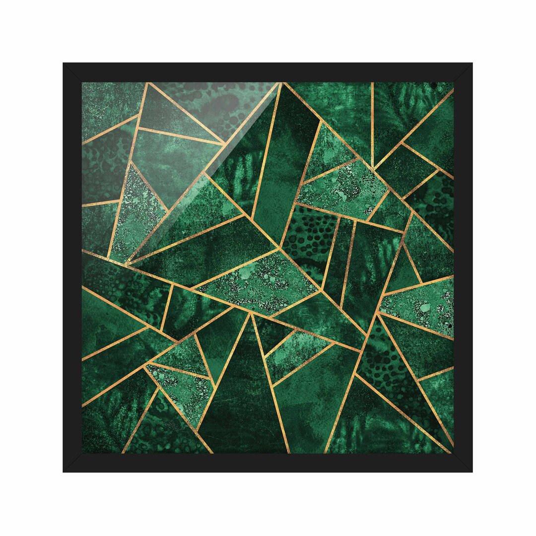 Gerahmtes Poster Dark Emerald with Gold