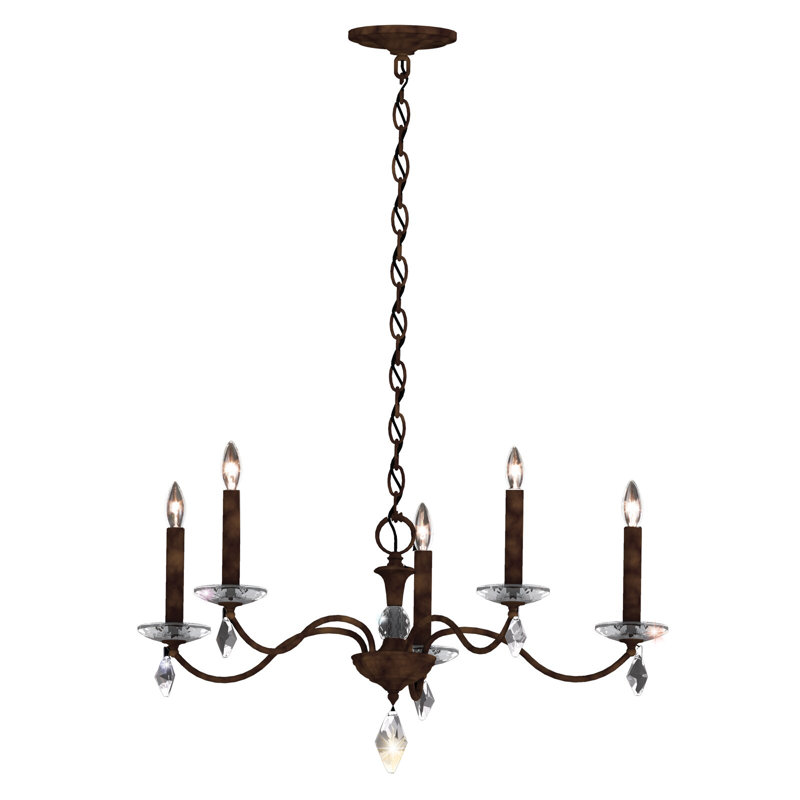 Modique 5 - Light Chandelier, Heritage, Heirloom Bronze