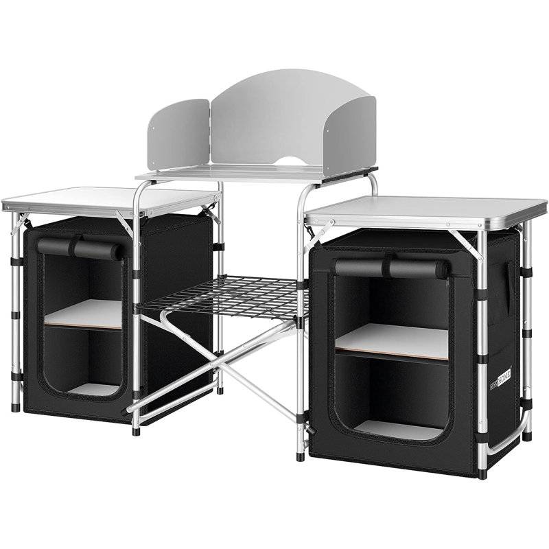 Table de camping extérieure pliante avec rangement