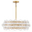 Lustre tambour moyen à six lumières avec disques en verre pressé Rene