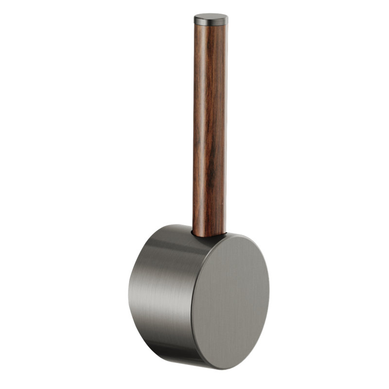 Odin® Bar Faucet with Square Spout, Luxe Steel, Wood Lever