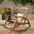 Outdoor Acacia Wood Rocking Chair With Retractable Foot Panel,Rocker Patio Rocking Chair For Porch, Patio, Balcony,