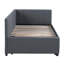 Upholstered Daybed With Trundle Sofa Bed Frame No Box Spring Needed, Linen Fabric-1246802277