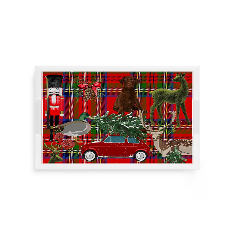 Ultimate Christmas Plaid Acrylic Rectangle Decorative Tray, 12.5"W x 7.75"D x 2"H, Red/Green Plaid