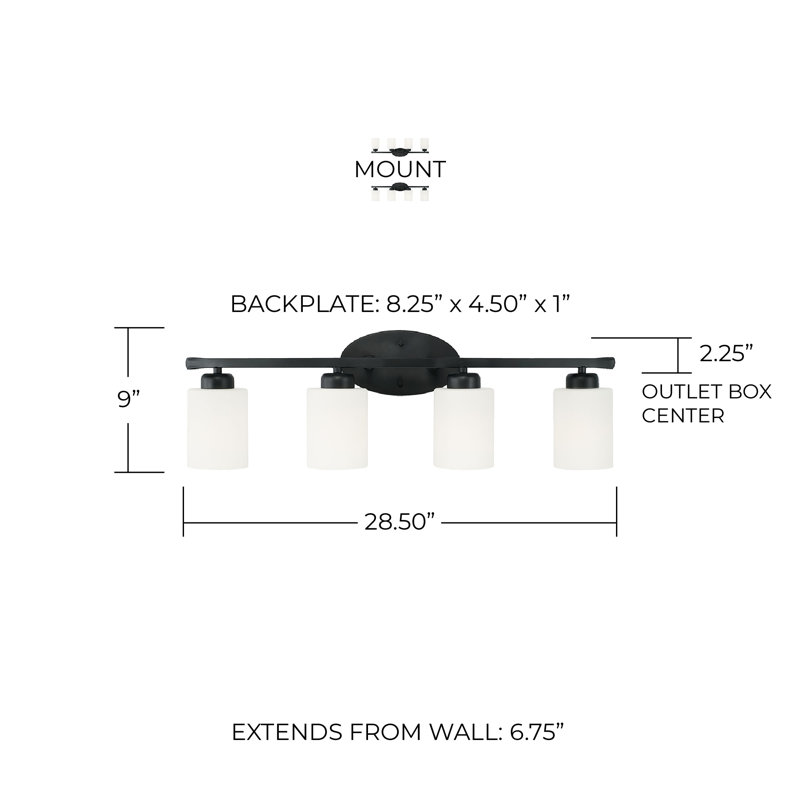 Éclairage pour meuble-lavabo à intensité variable Dixon, Noir mat, 4
