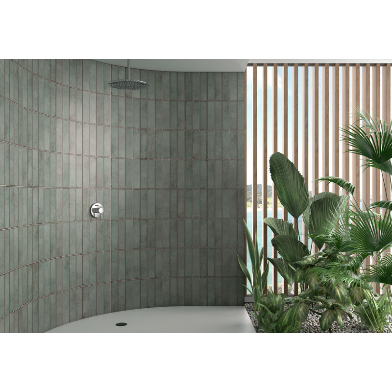 Huntley 3" x 12" Ceramic Wall Tile, Green
