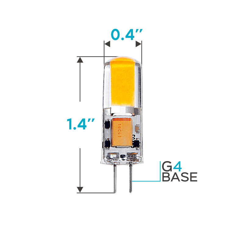1,5 watts (équivalent à 20 watts), ampoule del t3, ampoule non à intensité variable, base g4/à deux broches, 2700 K