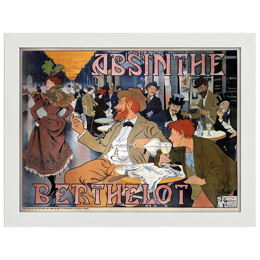 Leinwandbild Vintage Advertising Poster Absinthe Berthelot