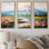 Fleurs de saison dans un paysage de montagne I - ensemble de salon art mural fleurs de saison
