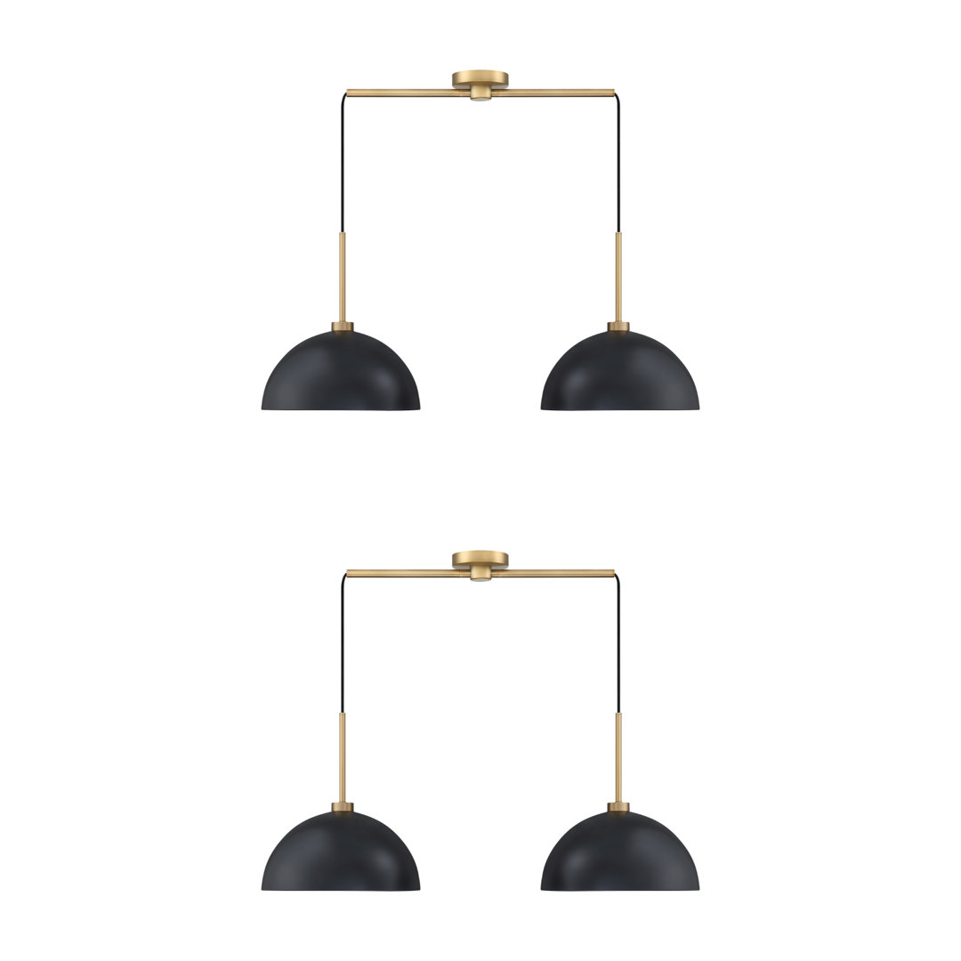 Corbo 2 - Light Kitchen Island Dome Pendant 2-Pack Kitchen Island Drum Pendant Light Nathan James Shade 