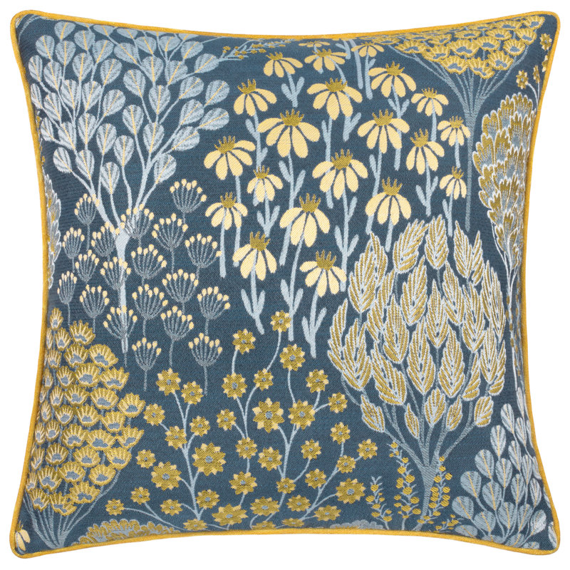 Amalee Floral Square Throw Cushion, Blue
